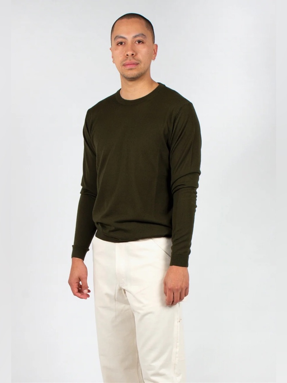 NWT Norse Projects Sigfred Light Merino Pullover Sweater Beech Green Size Large